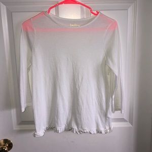 Lilly Pultizer White Long Sleeve Shirt Size XL